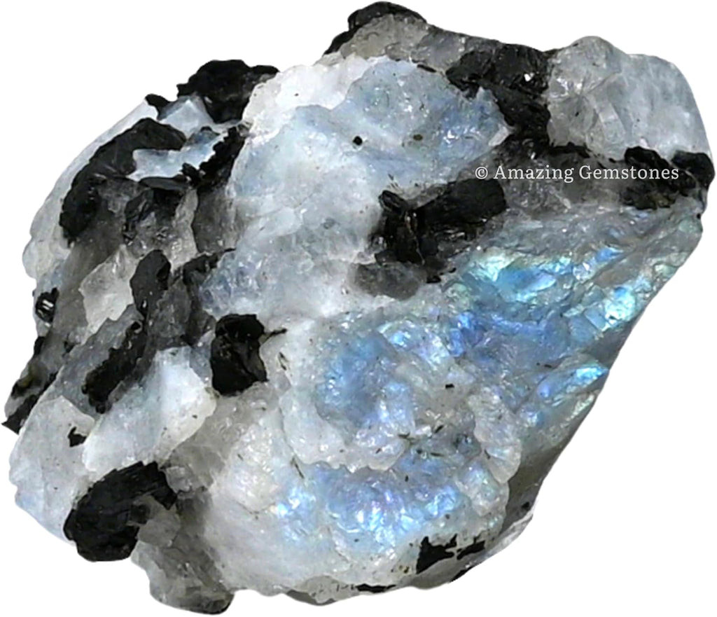 Amazing Gemstone Rainbow Moonstone Raw Crystals and Healing Stones, Natural Rocks for Tumbling and DIY Raw Stones and Crystals (1 lb)