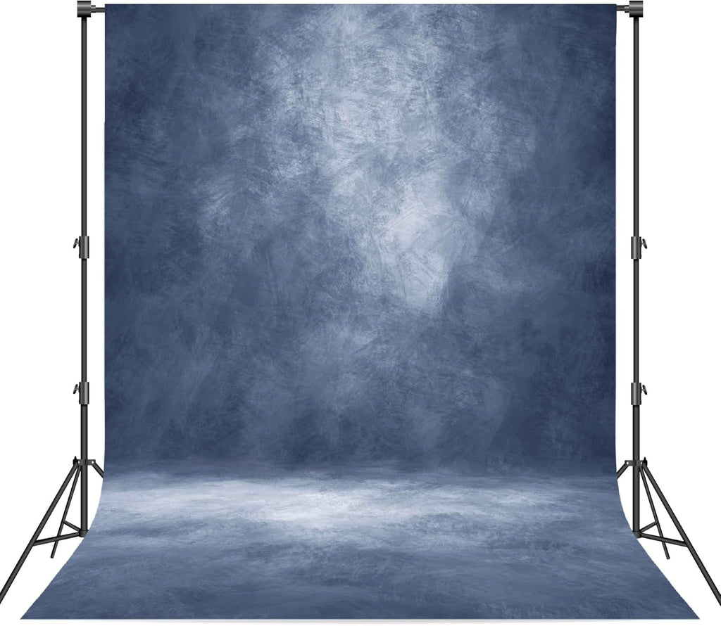 Abstract Professional Photography Backdrop for Portrait Photo Props Booth Background Photoshoot Studio with Polyester Fabric Roller Pocket on Top (8x12ft,Blue,No Stand)