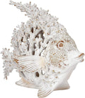 Ocean Decor White Coral Reef Angelfish Sculpture Beach Home Decor Coastal Coral Look Tabletop Collection 11 in x 10 in