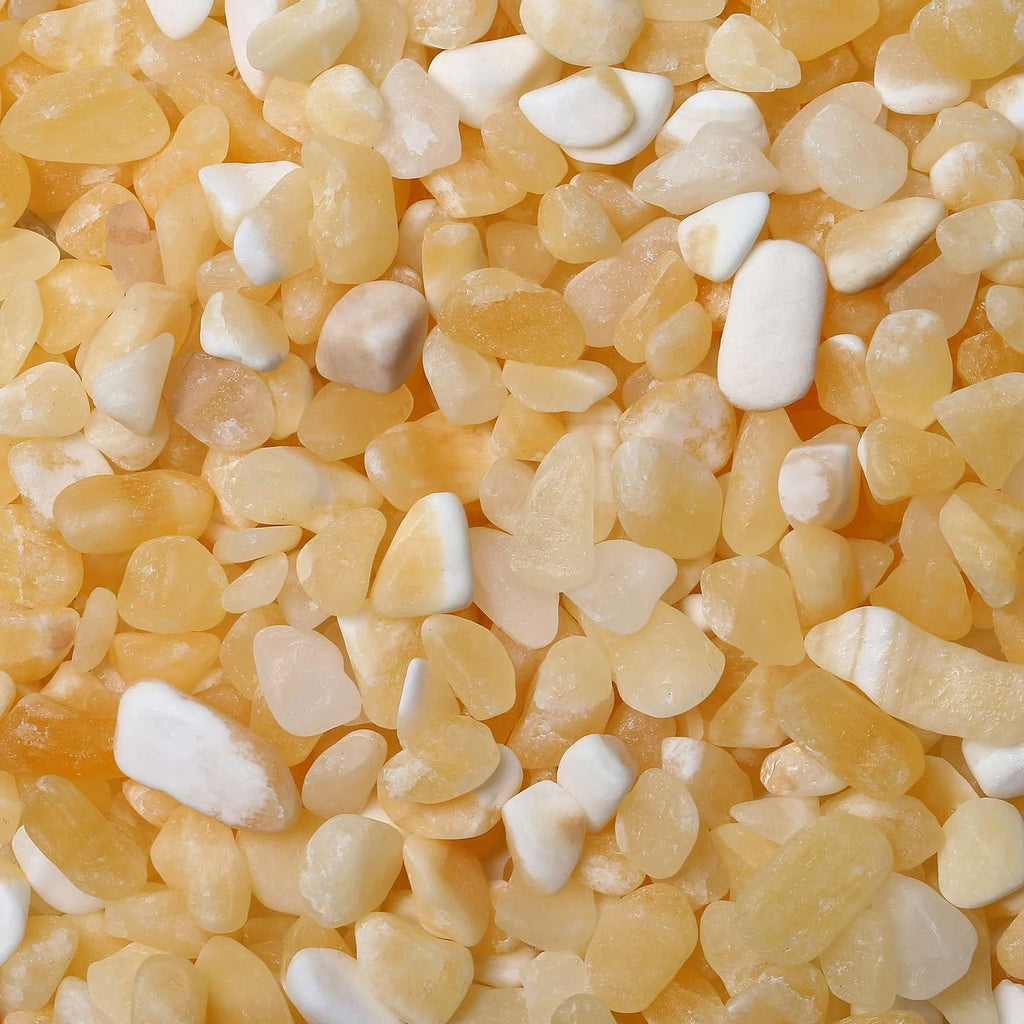 LAIDANLA Yellow Jade Crushed Stone Crystal Chips Bulk Natural Gemstones Healing Reiki Crystals Mini Quartz Vase Filler Aquarium Gravel 100g