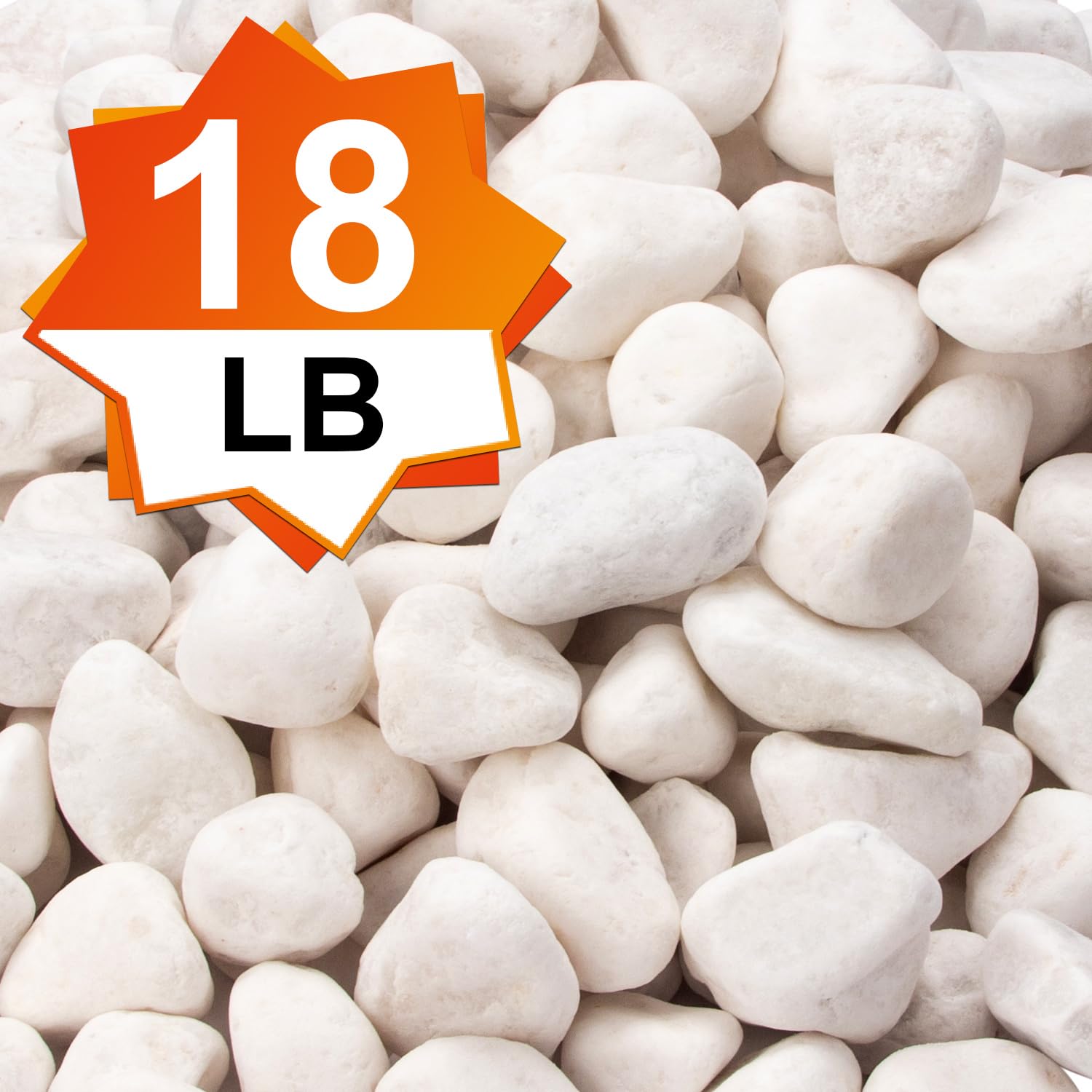 18.2 Pounds Decorative Pebbles, White Stones, White River Rock, Natural Aquarium Gravel, Garden Decor Rocks