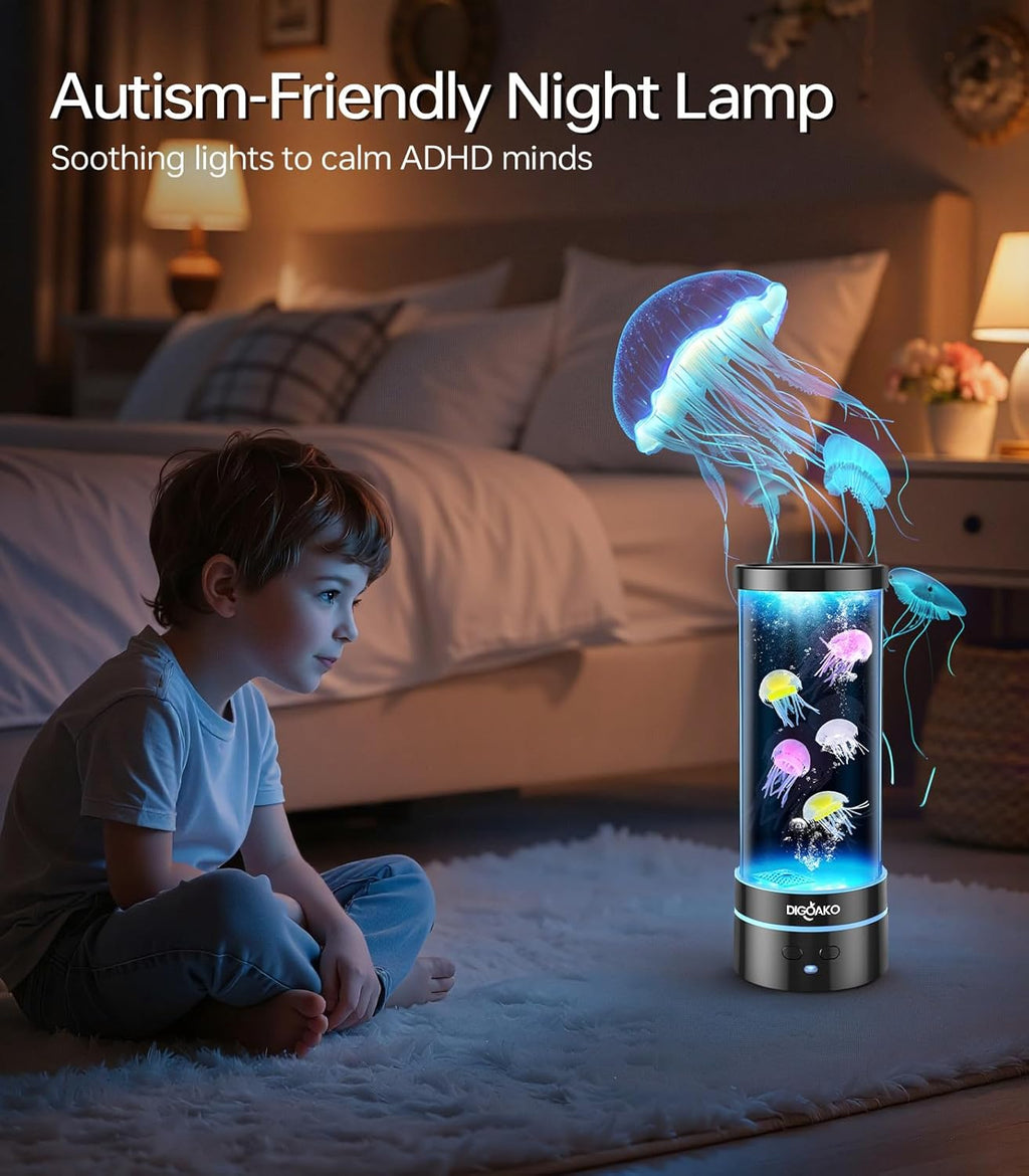 Jellyfish Lamp: LED Jellyfish Tank Lamp, 17 Color Changing Dimmable Aquarium Night Light for Home Office Decor Birthday Christmas Gifts for Adults Kids(LED Decorative)