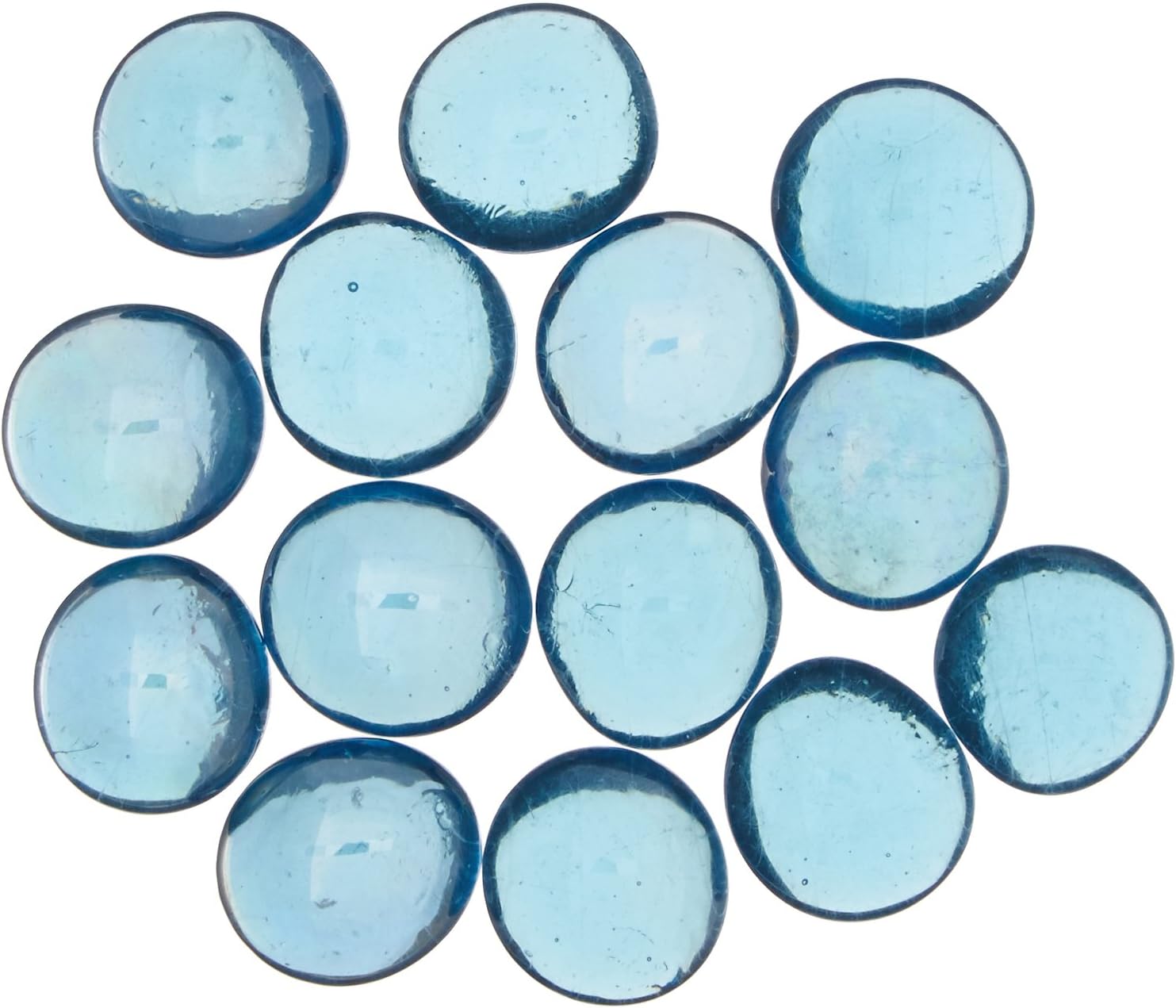 Reflective Fire Pit Glass Beads - Professional Grade Fire Glass for Fire Pit - 3/4" Firepit Glass Rock - Glass Stones - Gas & Propane Fireplace Glass (10 Pound, Aqua Blue)