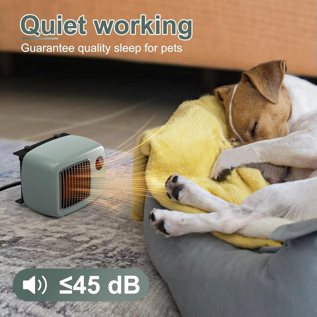 Dog House Heater for Outdoor & Indoor Use - 600W/300W Safe & Efficient Heating for Pet Houses, Chicken Coops, Rabbit Hutches - Wall-Mounted Design with Overheat Protection & Anti-Chew Cord (grey)