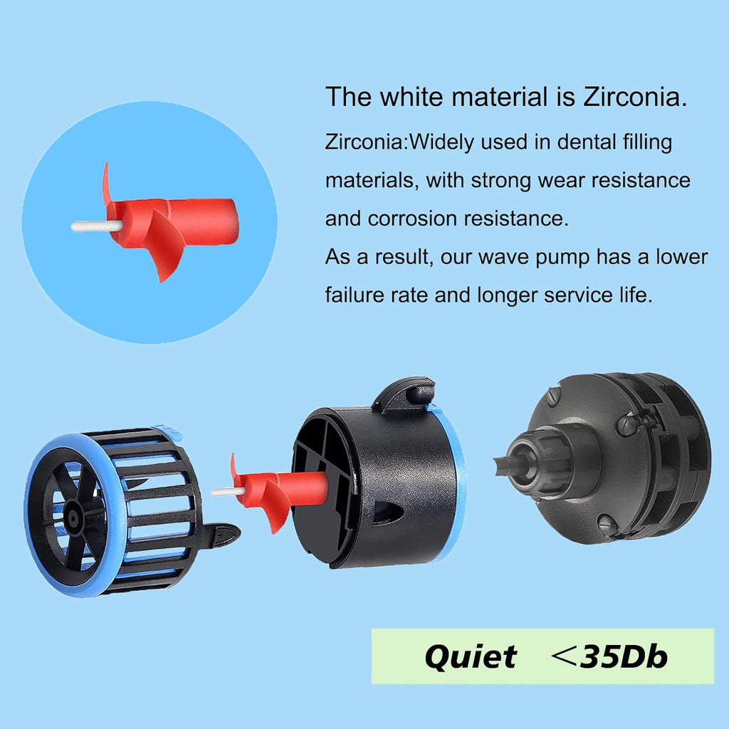 Carefree Fish Aquarium Magnetic Dual Powerheads 25W 5400Gph for 30~300Gal Fish Tank Wave Maker Quiet and Strong Submersible Water Circulation Pump for Freshwater and Saltwater