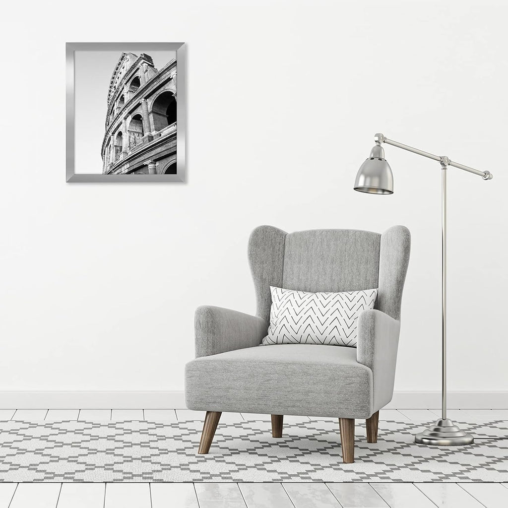 Americanflat 20x24 Picture Frame with Polished Plexiglass - Silver Picture Frame - Wide Photo Frames Made of Engineered Wood for Vertical or Horizontal Wall Display - Epic Collection - Silver