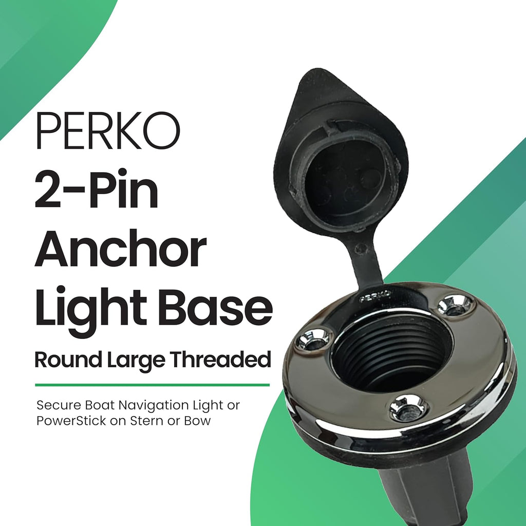 YOLOtek Veteran Owned - PERKO Port Kit (Round) - Threade Base Secure Boat Navigation Lights for Stern or Bow - Boat Accessories