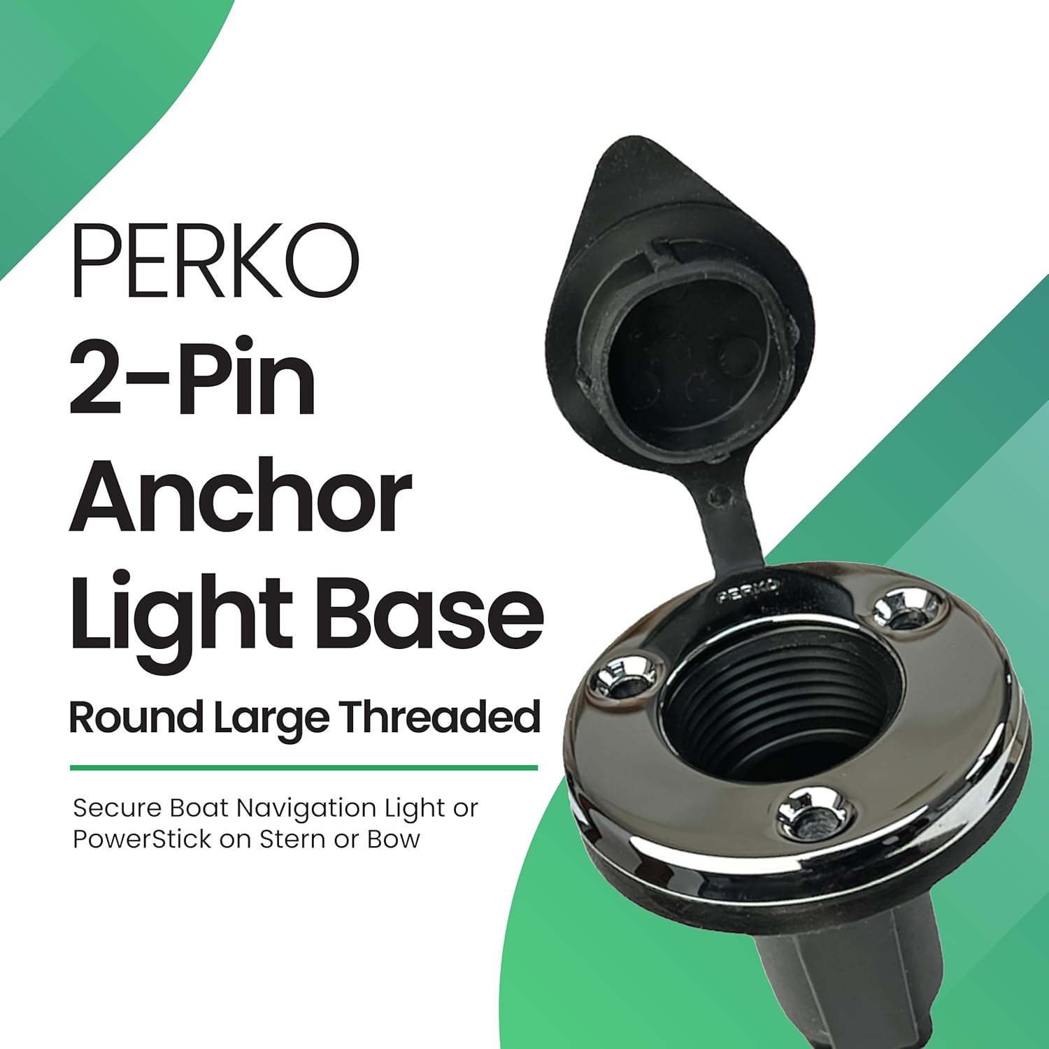 YOLOtek Veteran Owned - PERKO Port Kit (Round) - Threade Base Secure Boat Navigation Lights for Stern or Bow - Boat Accessories