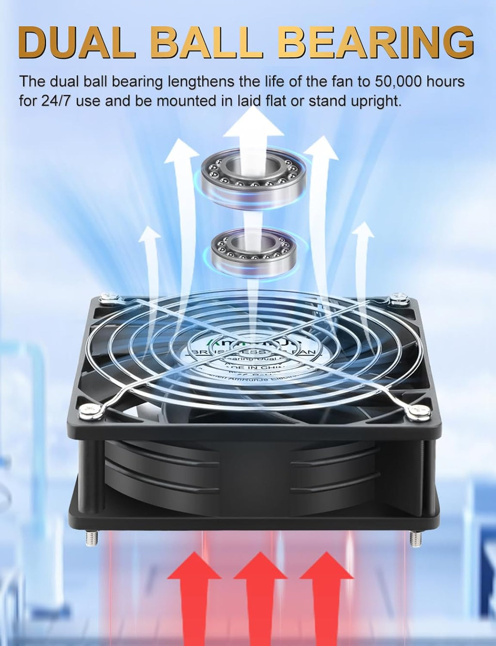 EC Muffin Axial Fan with Plug 120mm x 38 mm High Airflow AC Cooling Fan 110V 115V 120V 220V 240V Dual Ball Bearing for Window Xbox Aquarium Cabinet Soldering Cooling Exhaust*