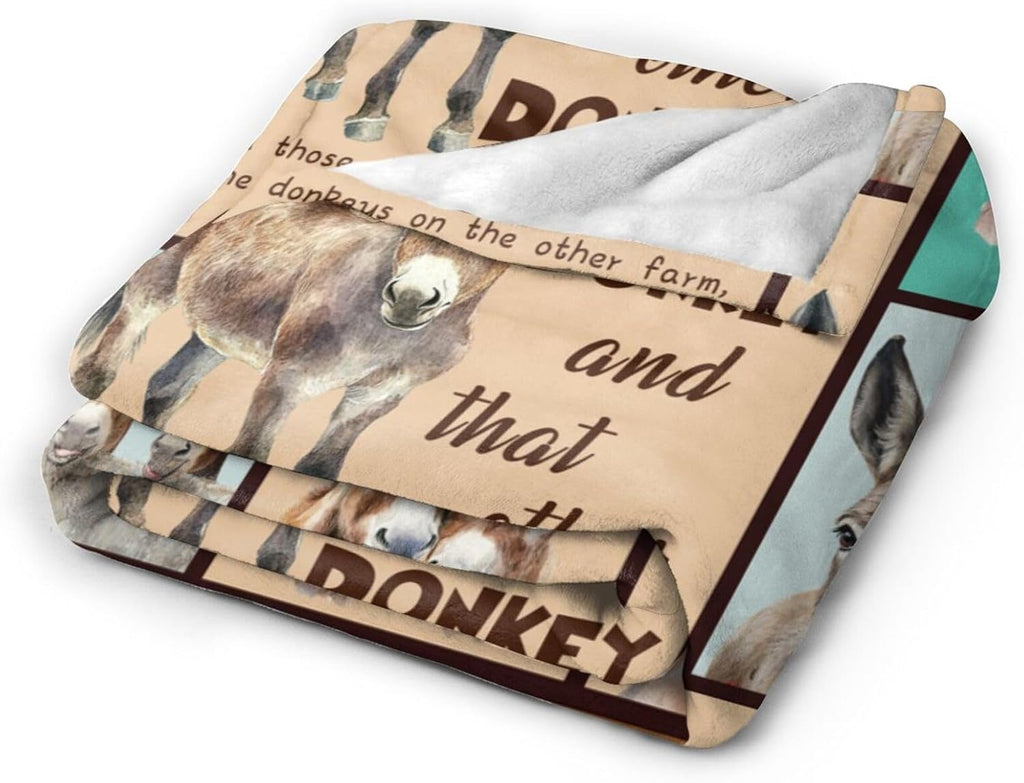 Donkey Blanket Donkeys Throw Blanket Flannel Stuff Merch Cozy Decor Fleece Plush Fuzzy Warm Soft Lightweight Bedding Gifts for Lover Girls Women Men Boy Couch Sofa 60"X50"