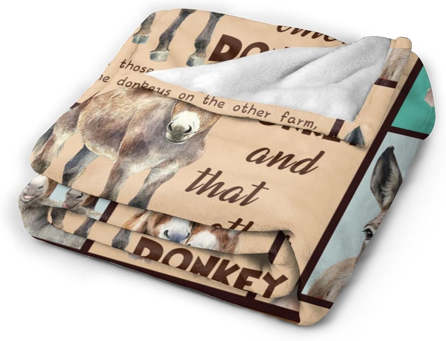 Donkey Blanket Donkeys Throw Blanket Flannel Stuff Merch Cozy Decor Fleece Plush Fuzzy Warm Soft Lightweight Bedding Gifts for Lover Girls Women Men Boy Couch Sofa 60"X50"