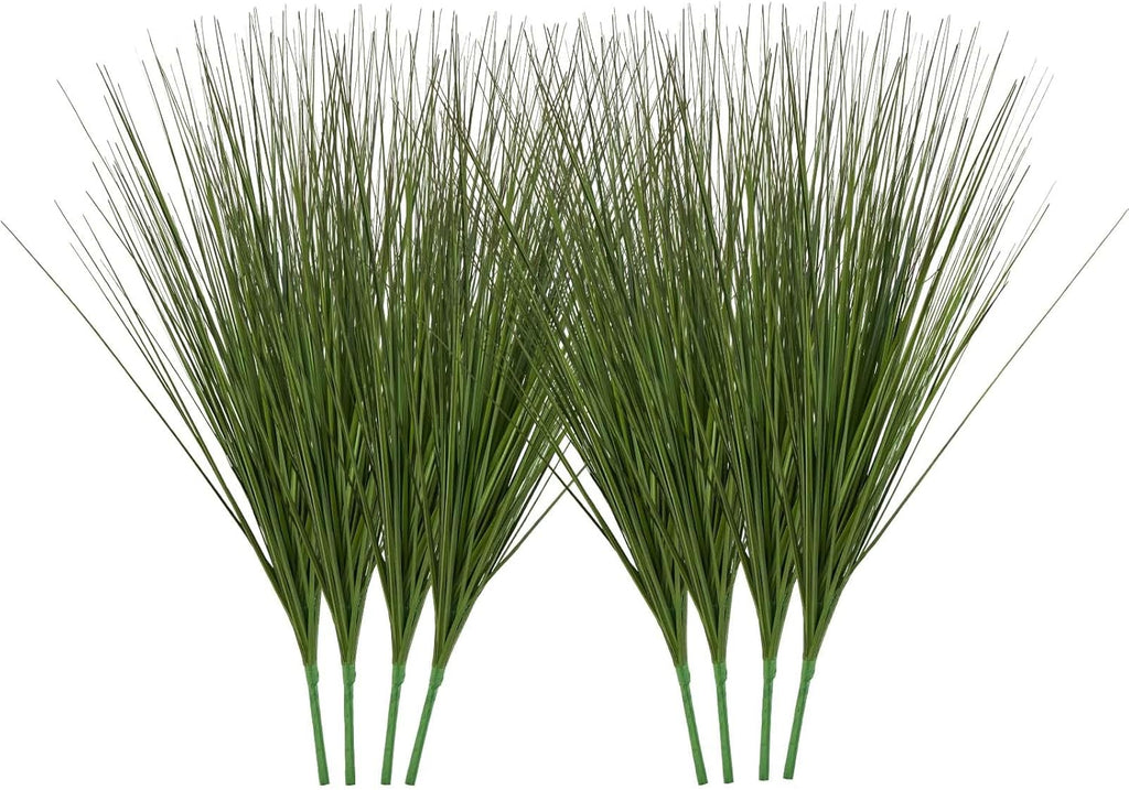 VEVOR Artificial Grass Plant, 27 inch Faux Onion Grass Fake Greenery Shrubs Plant, Premium PVC for Indoor Outdoor House Home Garden Office Room Décor, Housewarming, 8 Pack Green