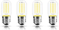 2.5 Inch E17 Intermediate Base LED Filament Bulb 360 Lumens, 5000K Daylight White Dimmable Appliance Bulb AC 120V, UL Listed T8 Microwave Light Bulbs Under Hood for Refrigerator Stove 4Pack
