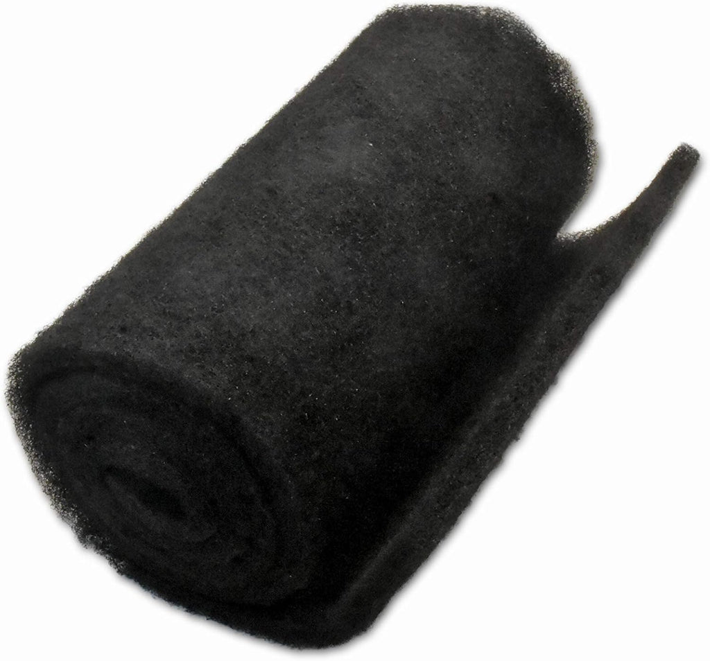 Black Coarse Filter Media, 1.25" Thick, 28" x 120" Roll, Perfect for Aquariums, Ponds or Water Gardens, Made in USA