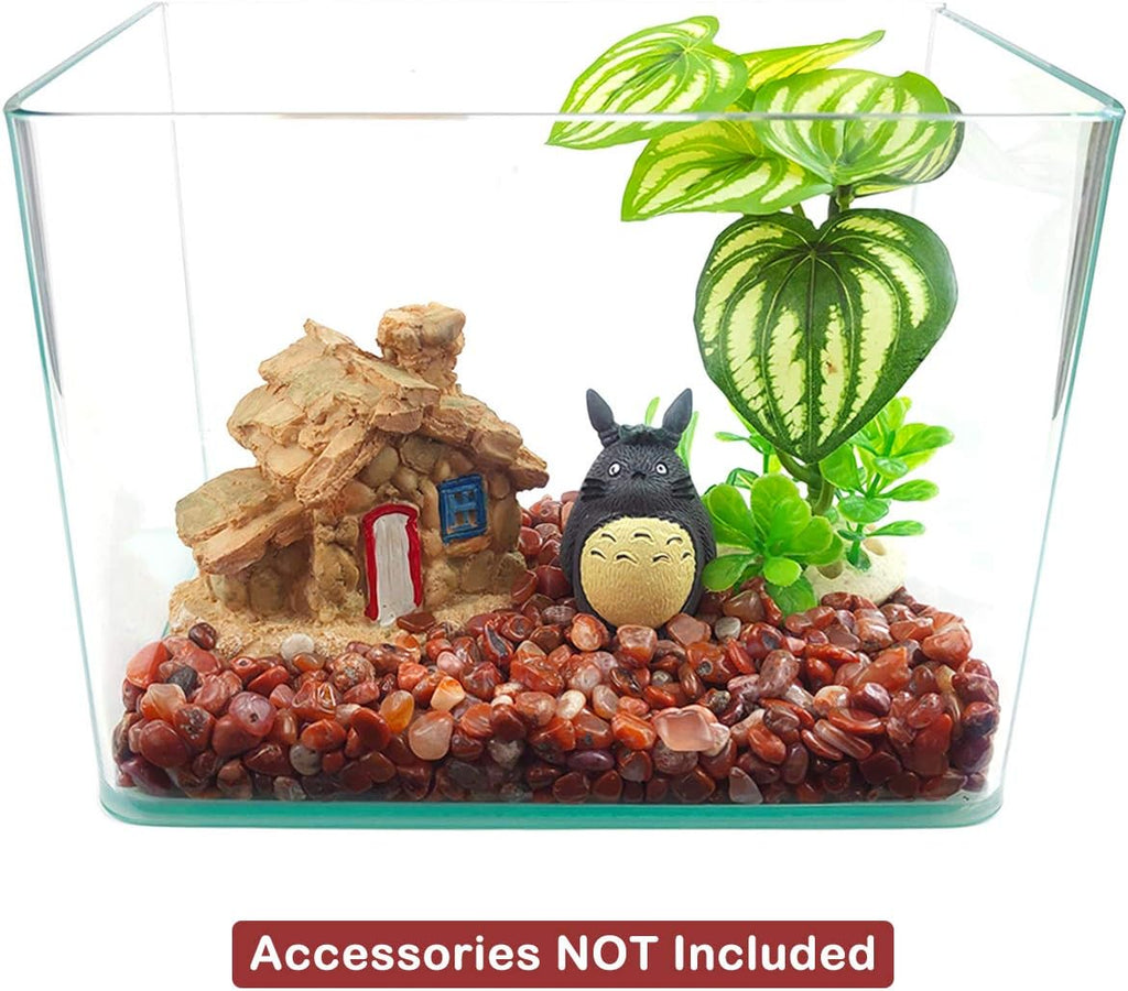 WAYBER Decorative Stones, 2 Lbs/920g (Fill 1.8 Cups) Natural Red Agate Pebbles Irregular Crystal Rock Gravel for Aquarium Turtle Tank Decoration/Succulent Plant Landscape/Flowerpot Vase Ornament