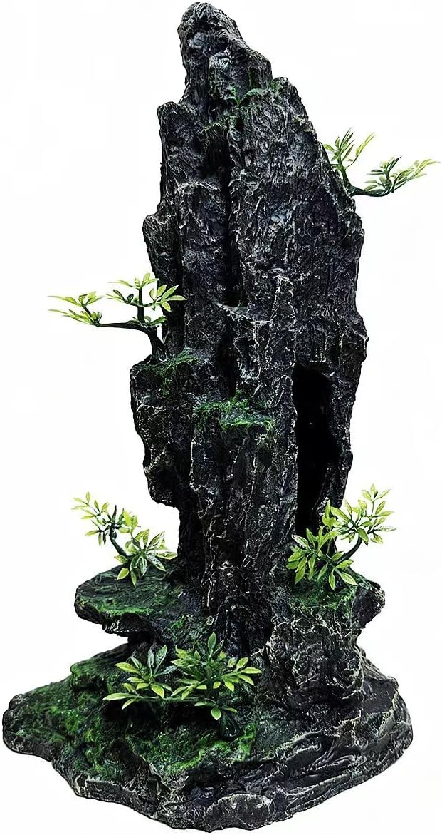 Aquarium Decorations Large and Tall Large Aquarium Decoration for Fish Tank Decorations Fish Tank Ornaments Mountain View Stone Ornament Tree Rock Cave Artificial Fishtank Ornament