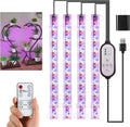 7.8'' Growing Lamp for Indoor Plants, Red & Blue & Yellow Full Spectrum, LED Grow Light Strips with 4/8/12H Timer,10 Dimmable Levels for Green House Succulent,4 Head