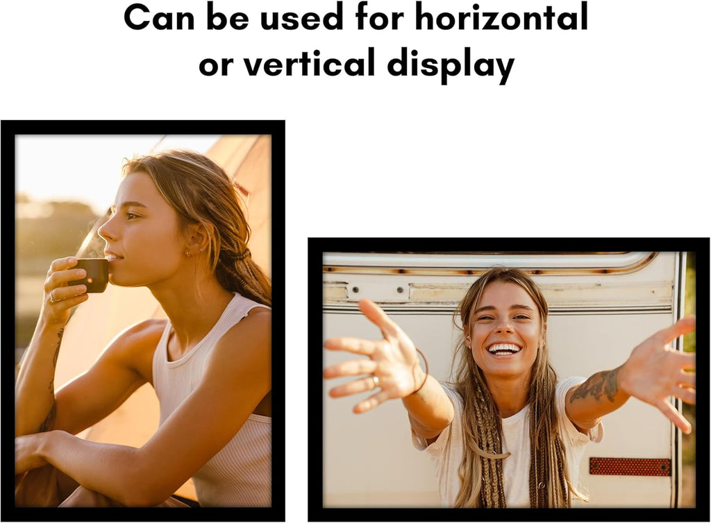 Americanflat 22x32 Poster Frame with Polished Plexiglass - Black Picture Frame - Wide Photo Frames Made of Engineered Wood for Vertical or Horizontal Wall Display - Epic Collection - Black
