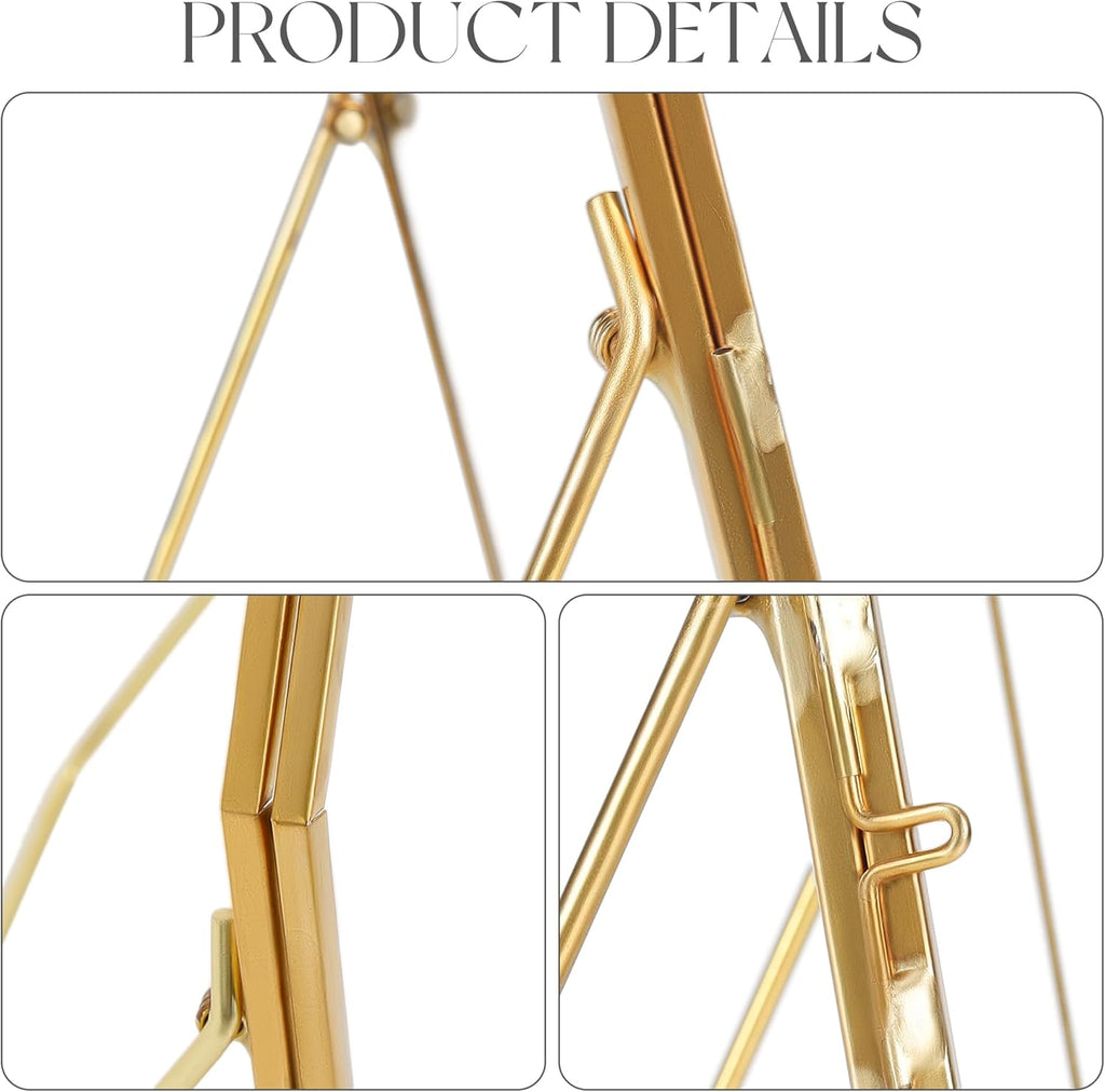 Glass Pressed Flower Frame Handmade, Octagon, 4x6 inches, Gold