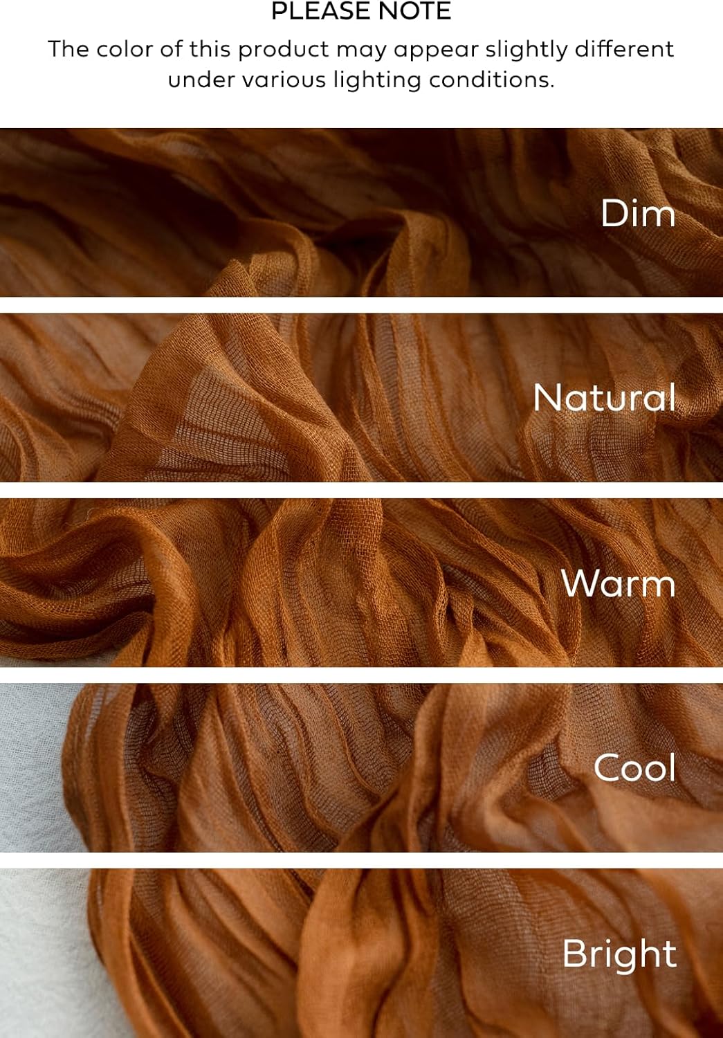 Ling's moment 14Ft Brown Terracotta Table Runner Cheesecloth Gauze Semi-Sheer Burnt Orange Tablecloth for Wedding Party Bridal Shower Boho Table Decor