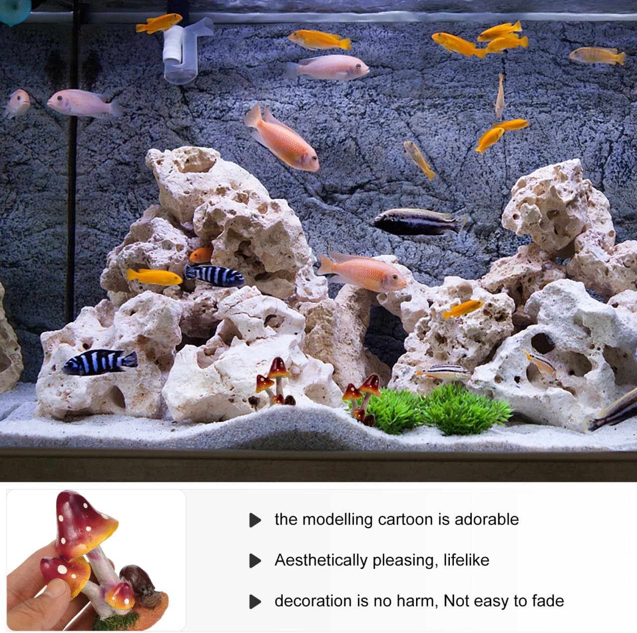 Balacoo Miniature Fairy Garden Mushrooms: Resin Mushroom Snail Figurines - Fairy Garden Decor for Aquarium, Potted Plants, Landscape Crafts