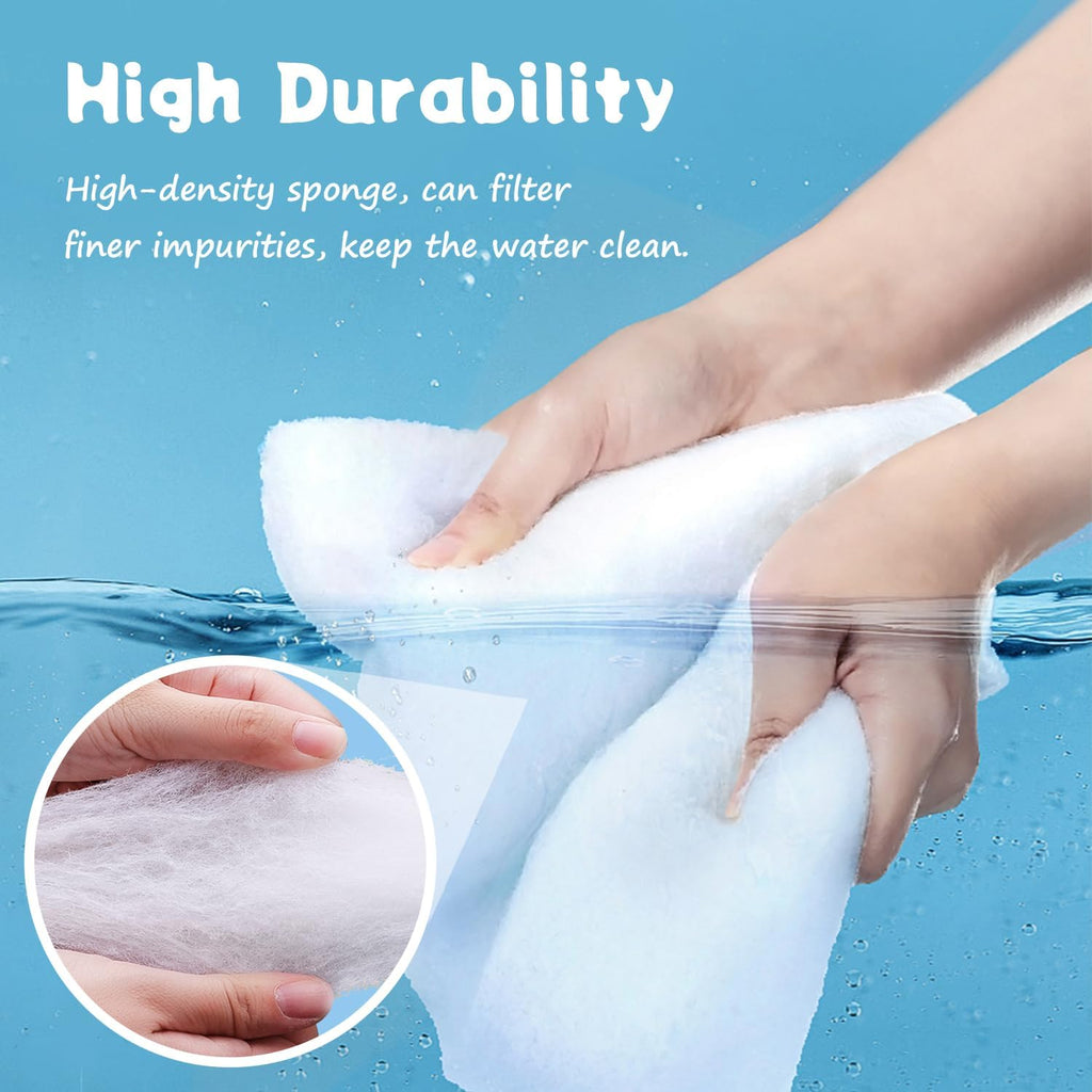 SHIGATSU Aquarium Filter Floss Rolls, 47.2 x 11.8 Inch White Cuttable Aquarium Filter Sponge for Fish Tank Filters & Small Ponds - Aquarium Filter Media for Freshwater or Marine Aquariums