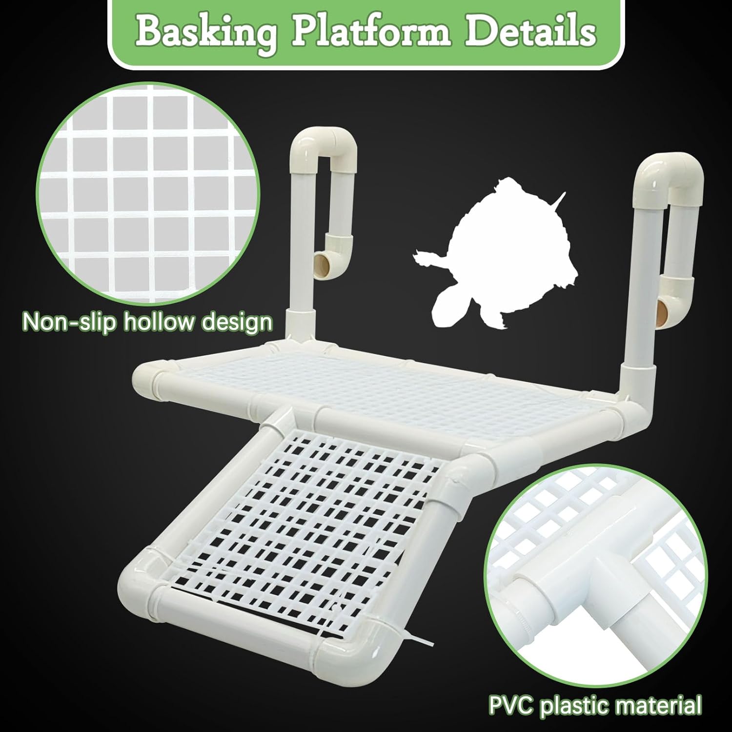 Fhiny Hanging Turtle Basking Platform, Plastic Turtle Dock Basking Area Reptile Floating Dock Climbing Ramp for Aquatic Turtles Tortoise Tank Accessories Decor for Lizard Gecko Hermit Crab