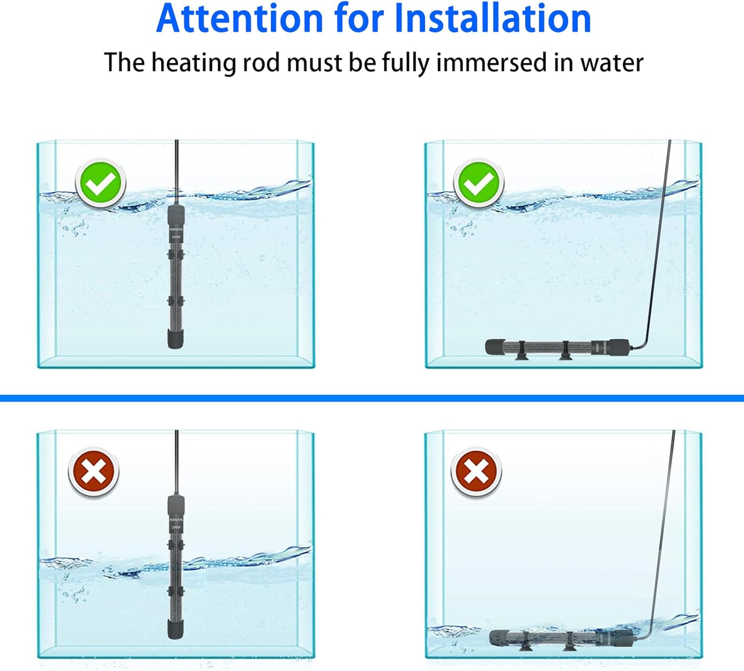 Aquarium Heater, 300W Fish Tank Heater with Digital Display Thermostat External Temperature Controller, for Tanks 40-60 Gallons (300W)