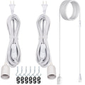 JACKYLED Extension Hanging Lantern Cord Cable 2-Pack 15Ft UL 360W with E26 E27 Socket On/Off Button Pendant Lighting