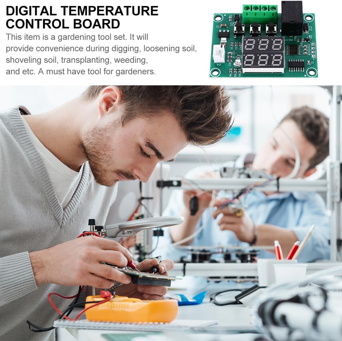 High Precision Dual LED Digital Thermostat Controller Module Voltage Temperature Control Switch with Range for Greenhouse Boiler Hatching Use