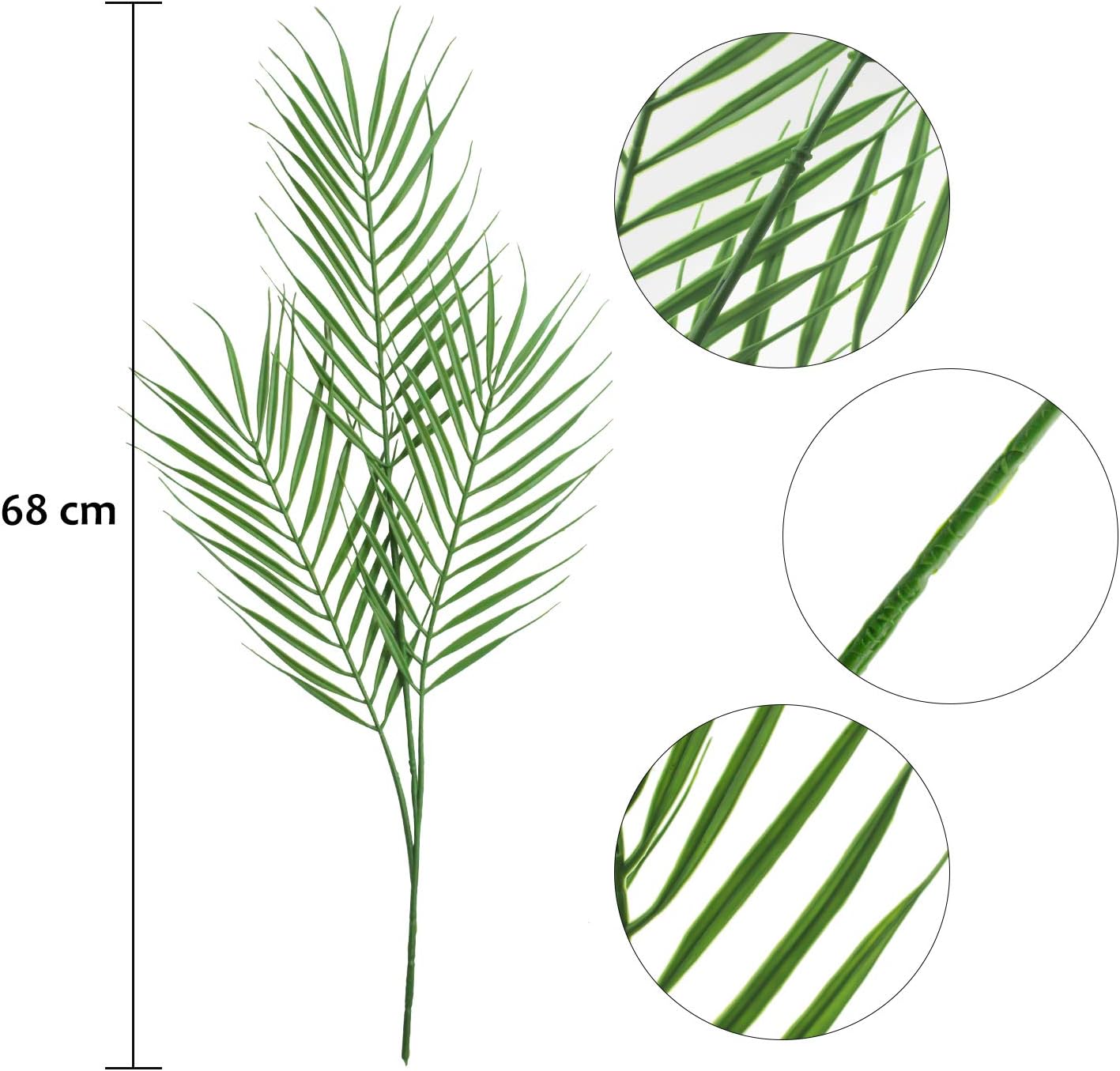 18 Branches 27 Inch Artificial [Palm] [Leave]s 6 PCS Large Faux / Fake Greenery Tropical [Palm] Tree [Leave]s for [Palm] Wedding Arrangement Jungle Party Decorations