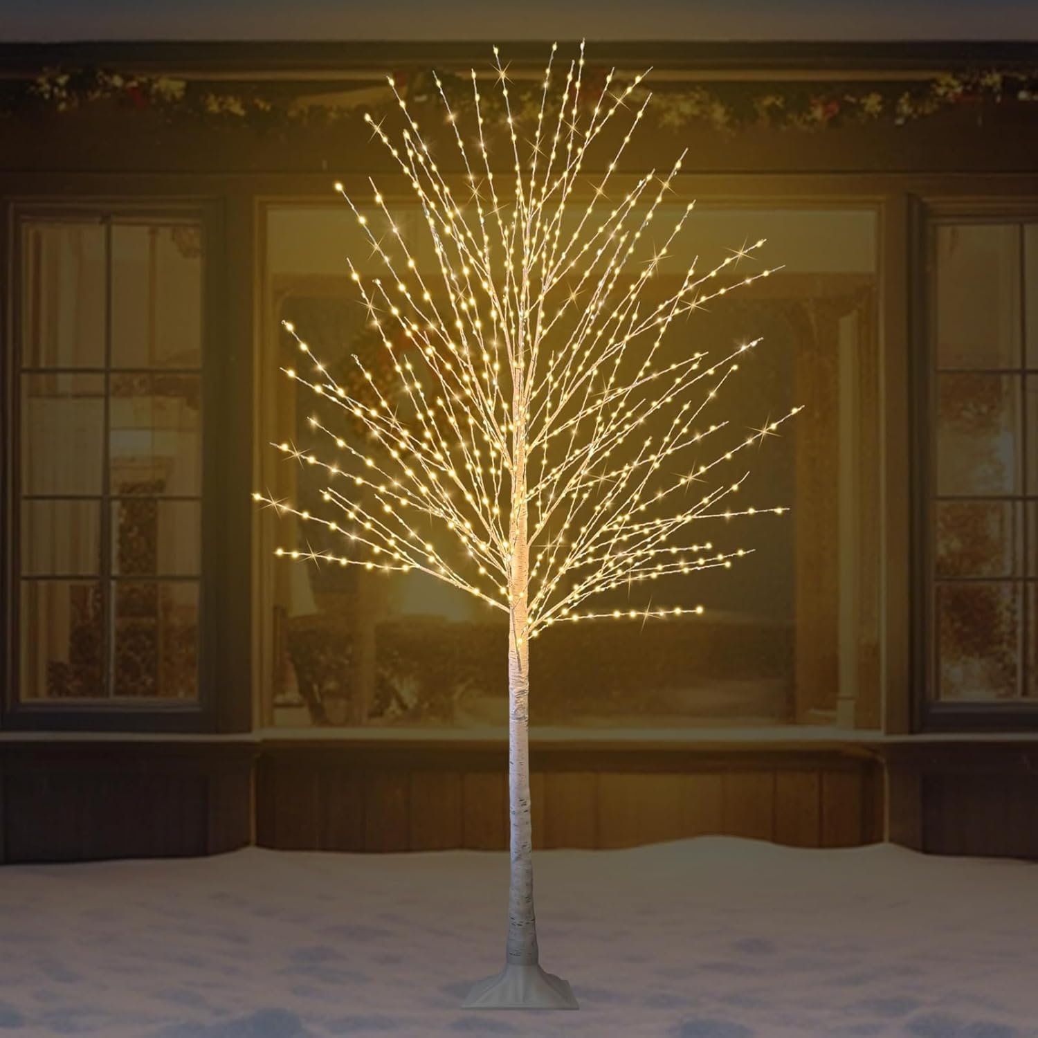 2Pack 6FT Lighted Birch Tree, Birch Tree with 880 LED Lights, 8 Twinkling Modes and Timer, Dimmable, Light Up Twig Christmas Tree for Indoor Outdoor Home Party Garden Wedding Decorations