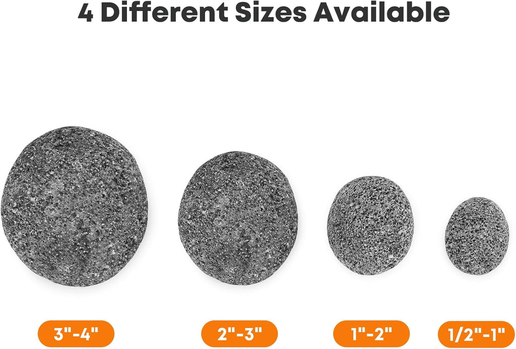 Stanbroil Tumbled Lava Rock Pebbles for Indoor or Outdoor Gas Fire Pits and Fireplaces - 10 pounds (3"-5")