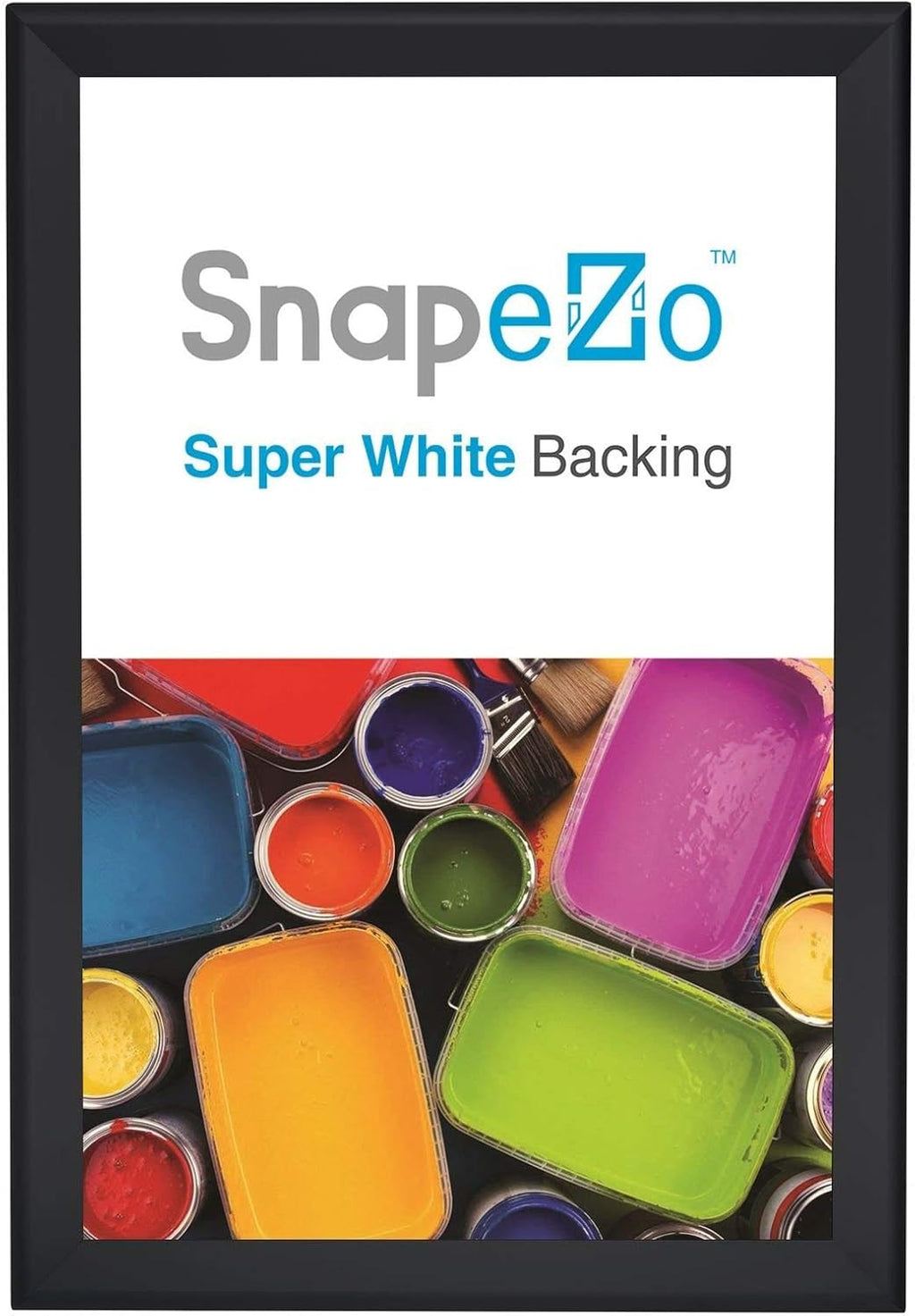 SnapeZo Poster Frame 20x30 Inches, Black 1.7 Inch Aluminum Profile, Front-Loading Snap Frame, Wall Mounting, Wide Series