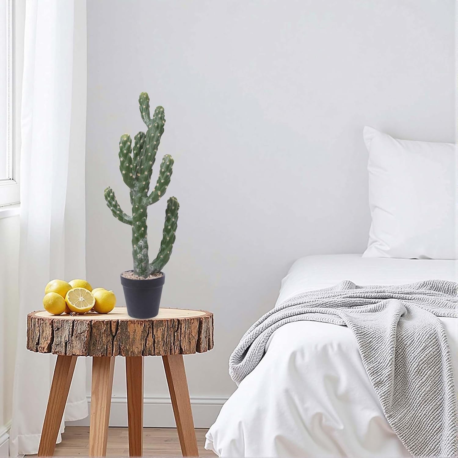 23Inch Artificial Cactus Faux Cacti Fake Cactus Saguaro Potted Plants for Indoor Outdoor Home Offices Store Decoration