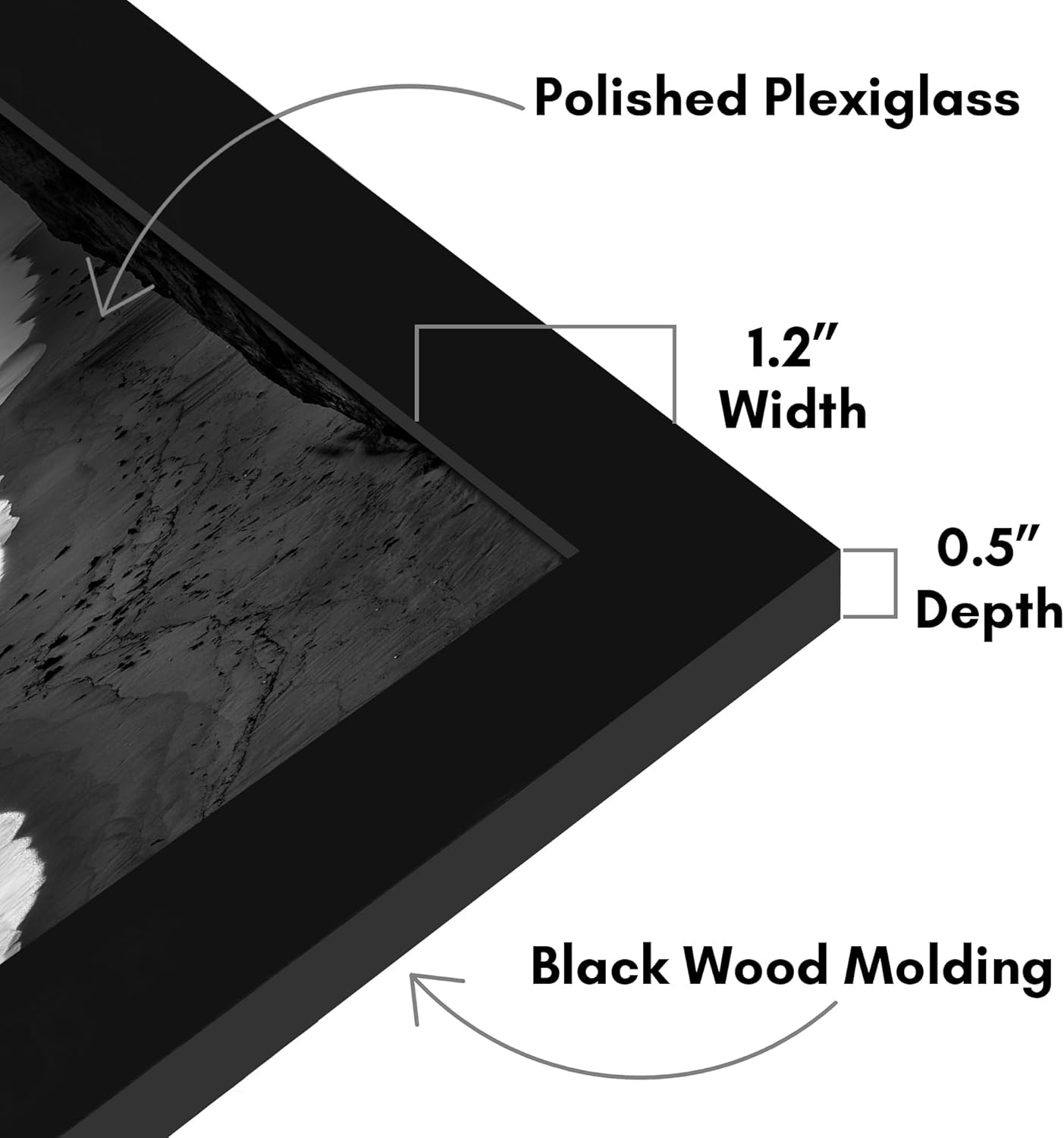 Americanflat 22x24 Picture Frame with Polished Plexiglass - Black Picture Frame - Wide Photo Frames Made of Engineered Wood for Vertical or Horizontal Wall Display - Epic Collection - Black
