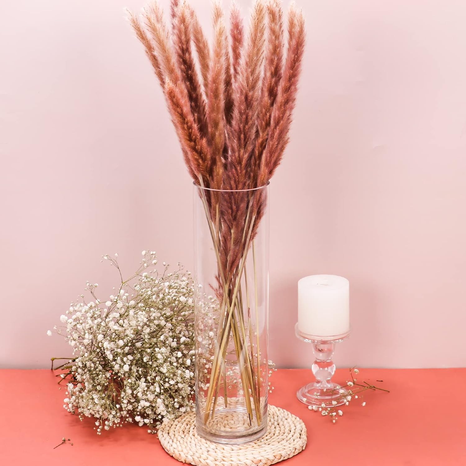 Glass Cylinder Vase 12 Inch High,Keketin Clear Glass Vase 3 Pack,Flower Vase for Table Centerpieces,Decor,Wedding Favors(4" W x 12" H)