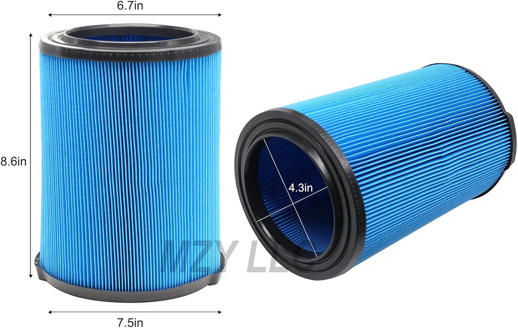 2 Pack VF5000 Replacement Filter for Ridgid for Shop Vac 6-20 Gallon Wet Dry Vacuums, 3 Layer Pleated Vacuum Filter Fits for WD1450 WD0970 WD1270 WD06700 WD1680 RV2400A