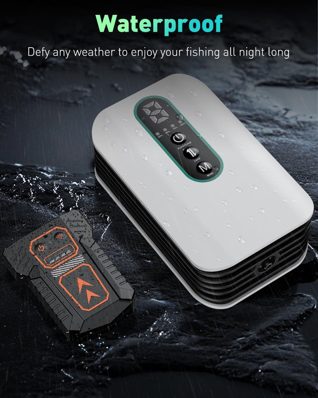 Pawfly USB Rechargeable Bait Aerator for Fishing, Portable Oxygen Pump for 5 to 100 Gallon Buckets, Livewells and Minnow Tanks