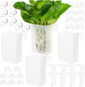 Borlech Upgraded Large Aquarium Plant Holder with Hooks and Suction Cups for Fish Tank Aquaponic Plant Cultivation and Aquascape Decorations (Semitransparent)