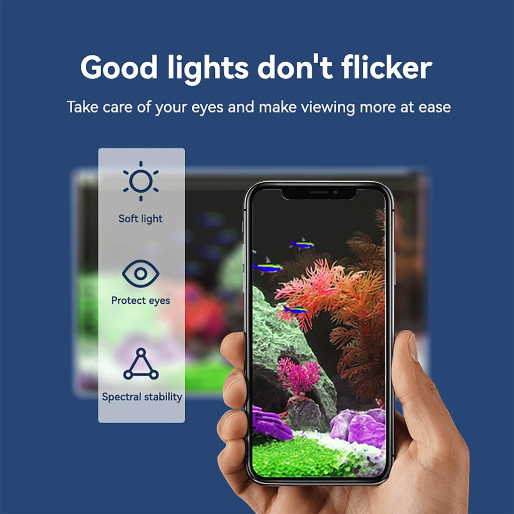 5-8 Gallon Fish Tank Clip On Aquarium Light with White Blue Red LEDs Small Aquarium Light, Full Spectrum Fish Tank Light with USB Port and 360 Degrees Flexible Rotate
