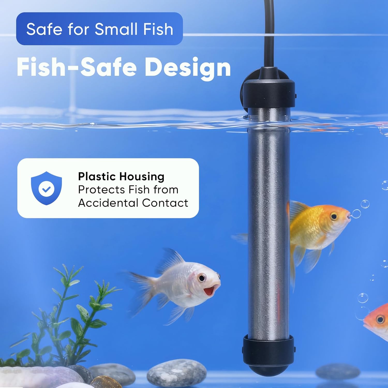 Aquarium Heater 100W, Submersible Fish Tank Heater for 10–20 Gallon Tanks, Digital Display Temperature Controller, Adjustable Thermostat, Overheat & Dry-Run Protection for Betta, Turtle