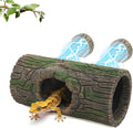 Magnetic Crested Gecko Hide - Resin Hollow Log Cave, Reptile Hide Cave, Reptile & Amphibian Habitat Hideouts, Terrarium Decor
