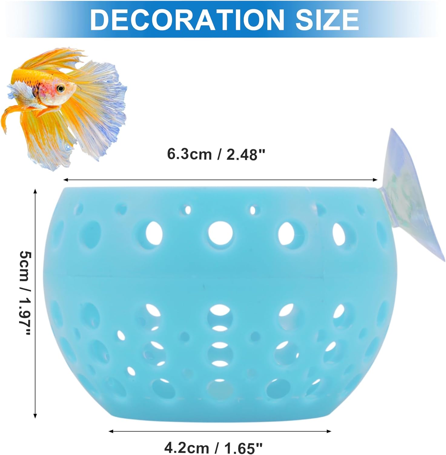 Betta Hideout Tunnel, Interactive Aquarium Decor, Aquarium Tunnel for Betta, Exciting Hiding Spot, Blue