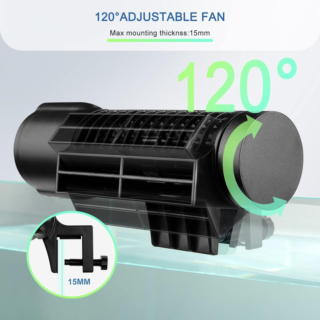 Aquarium Chillers Aquarium Cooling Fan, DC12V Auto Fish Tank Cooling Fan with Adjust knob,Cross-Flow Fan with Broad Airflow (3W)