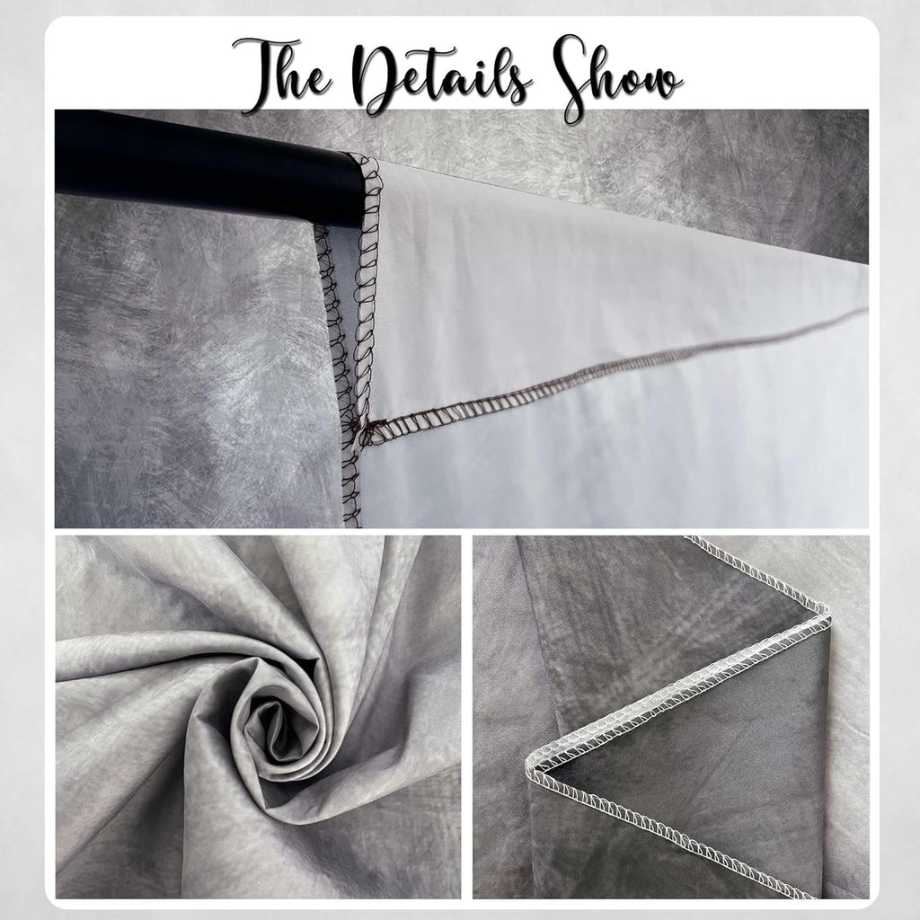 Abstract Professional Photography Backdrop for Portrait Photo Props Booth Background Photoshoot Studio with Polyester Fabric Roller Pocket on Top (6x8ft,Grey,No Stand)