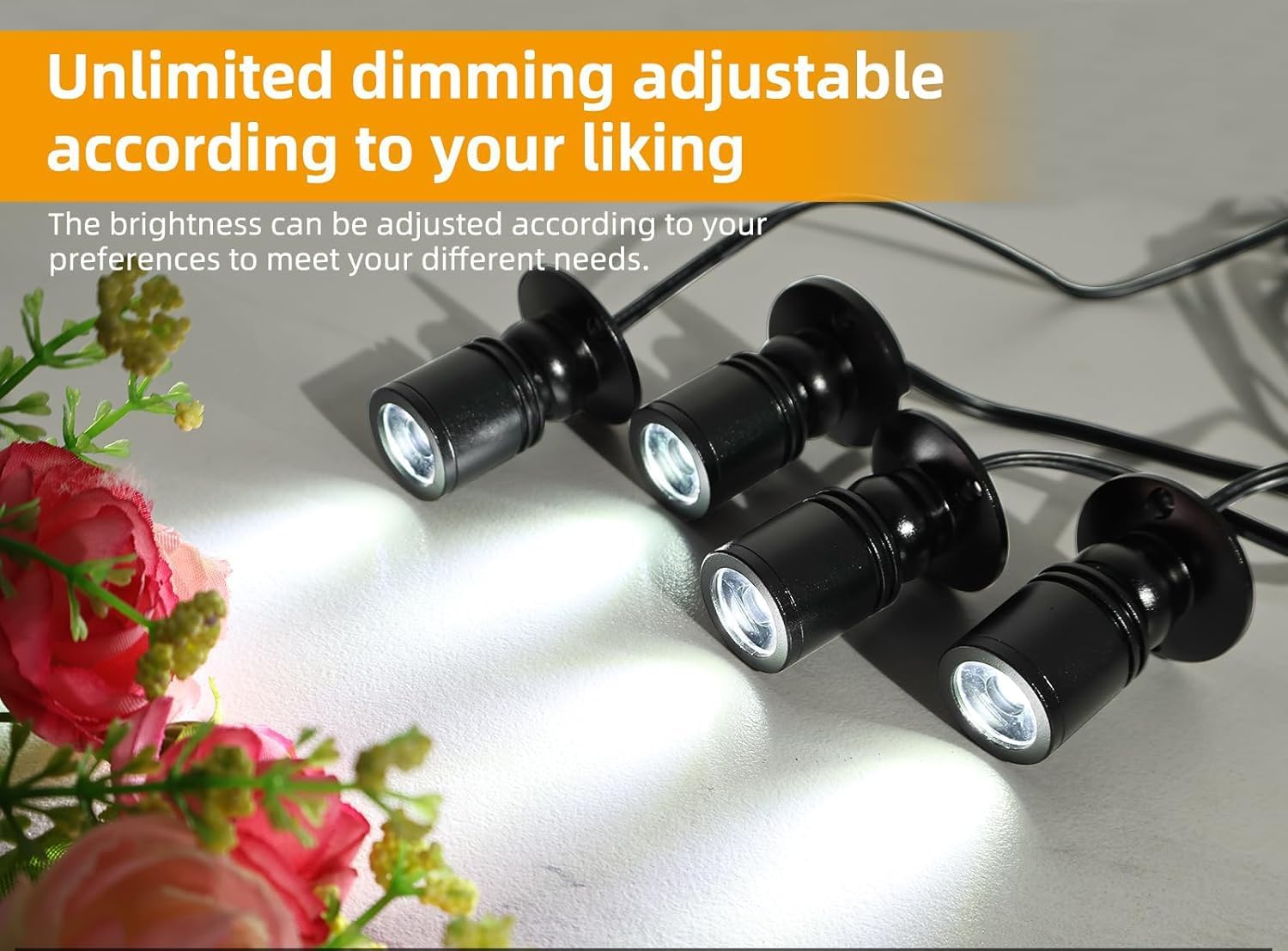 Jorunhe 1.5w White LED Mini Surface Mounted Light Jewelry Cabinet Lamp Spotlight Ac85-265v (Pack-2,Cold White 6000k)