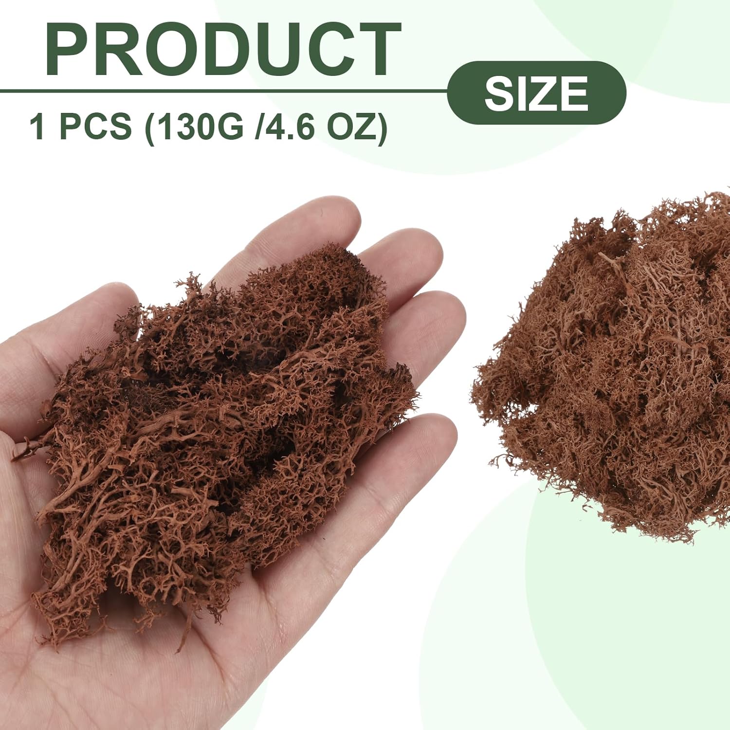 MECCANIXITY 4.6oz Preserved Reindeer Moss, Coffee Decorative Artificial Fake Moss for Potted Plants Indoor Crafts Lichen Centerpieces Decor