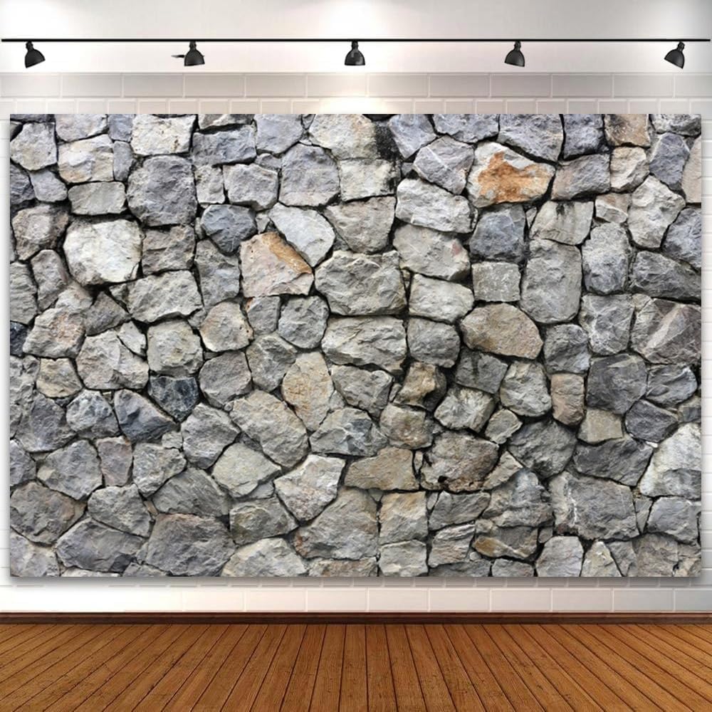 10x6.5ft Stone Wall Backdrop Natural Rock Wall Textured Photography Background Italy Stone House Town Ancient Palace Backdrops Vintage Garden Decoration Holiday Party Banner Rocky Fish Tank Background