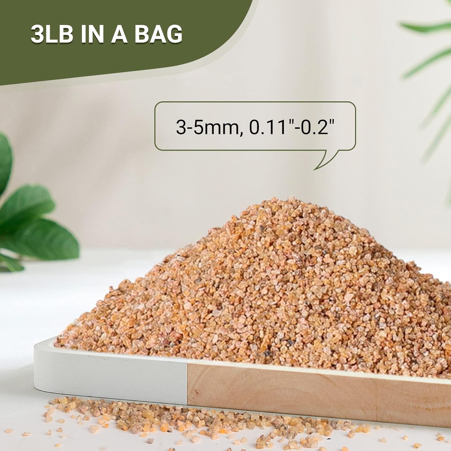 Coarse Silica Sand 3lb Succulent Rocks Stones Potting Horticultural Grit Cactus Bonsai Soil, Decorative Rocks Gravel for Potted Plant, Fairy Garden, Aquarium, Terrarium, DIY
